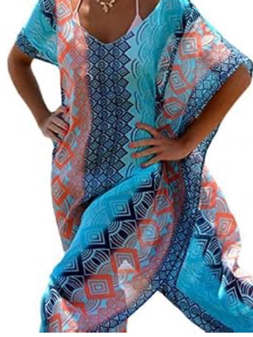 28. Beach swim coverup kaftan dress